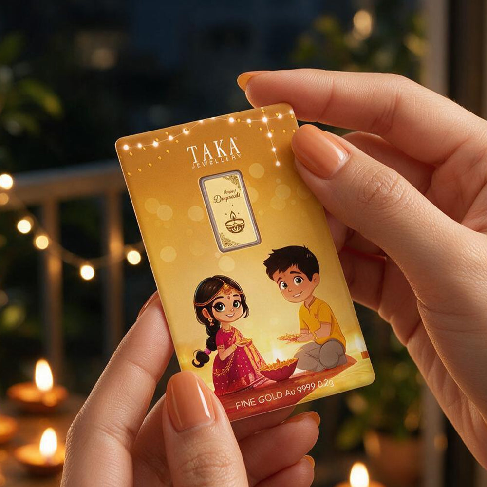 [PROMO] TAKA Jewellery 999.9 Pure Gold Deepavali Card 0.2g (Bundle of 2)