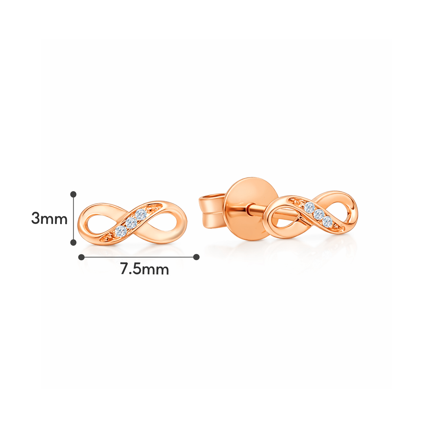 TAKA Jewellery Infinity Gold Diamond Earrings 9K