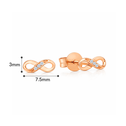 TAKA Jewellery Infinity Gold Diamond Earrings 9K