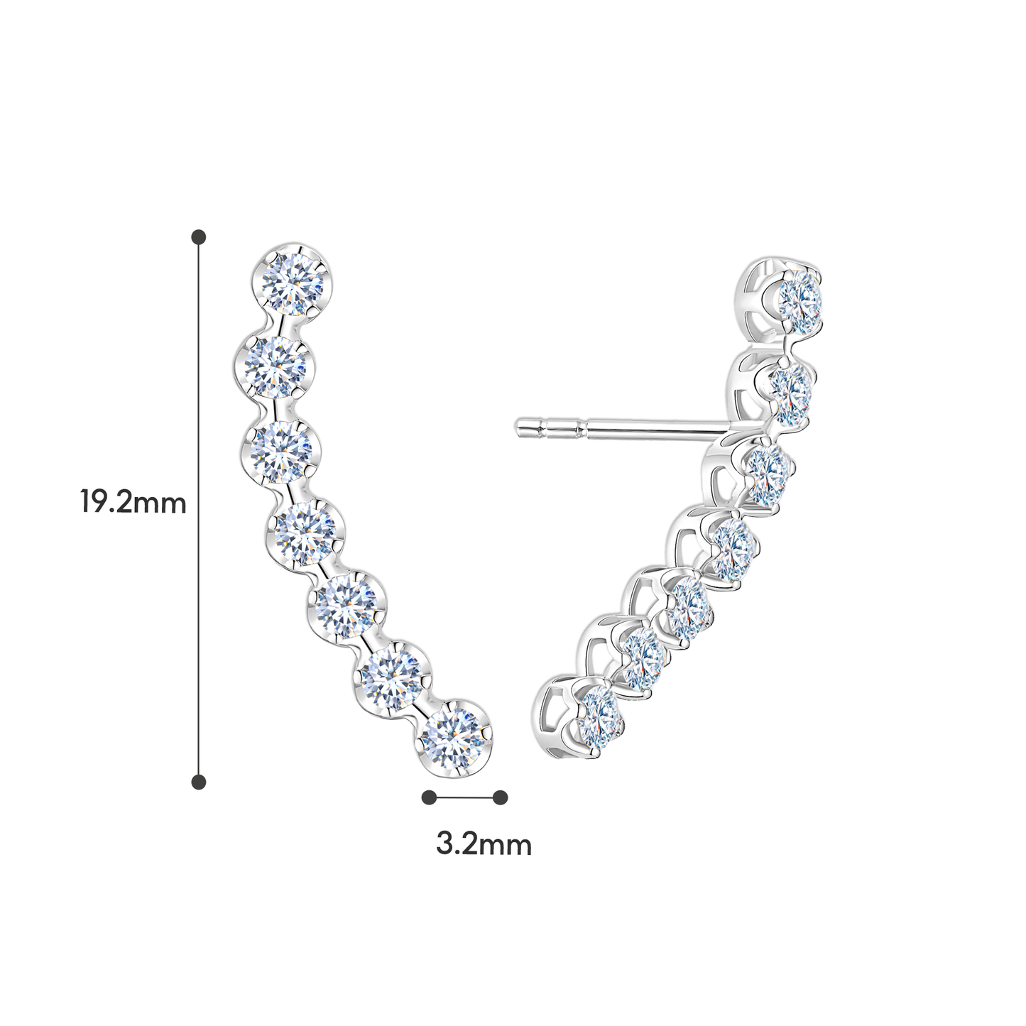TAKA Jewellery Cresta Diamond Earrings 9K