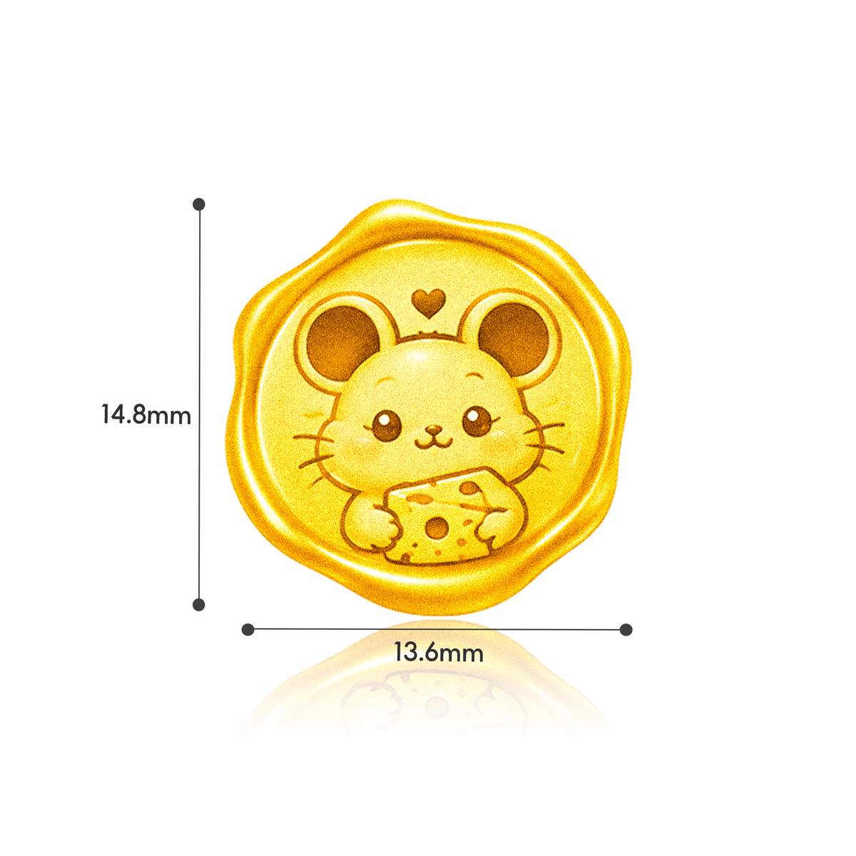 TAKA Jewellery 999 Pure Gold Chinese Zodiac Collection Display Pieces - Wax Seal Shape