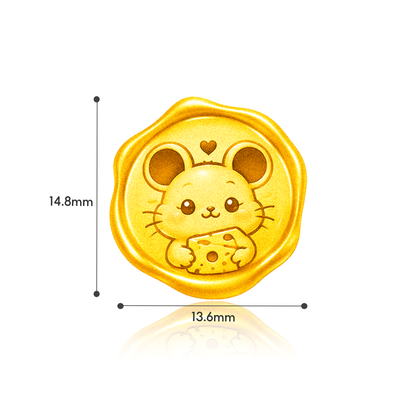 TAKA Jewellery 999 Pure Gold Chinese Zodiac Collection Display Pieces - Wax Seal Shape