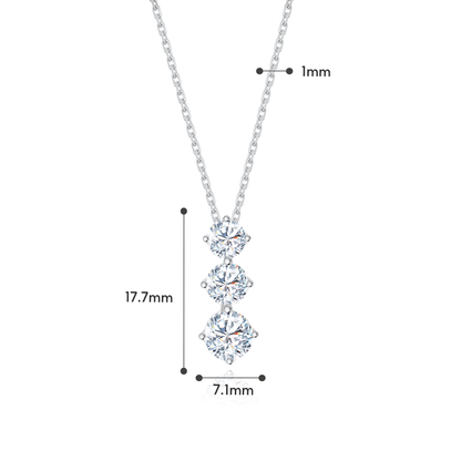 TAKA Jewellery Lab Grown Diamond Trilogy Diamond Necklace 10K Gold