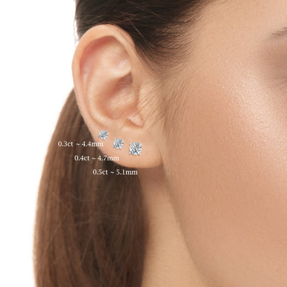 TAKA Jewellery Round Brilliant Lab Grown Diamond Earrings 10K Gold