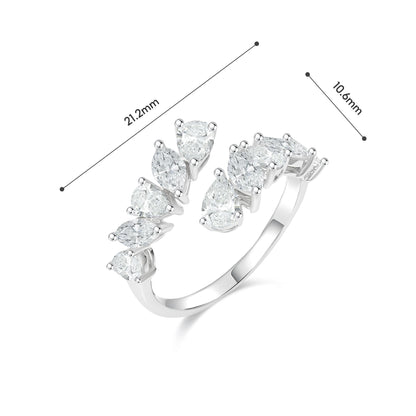 TAKA Jewellery Lab Grown Pear and Marquise Shaped Diamond Ring 10K