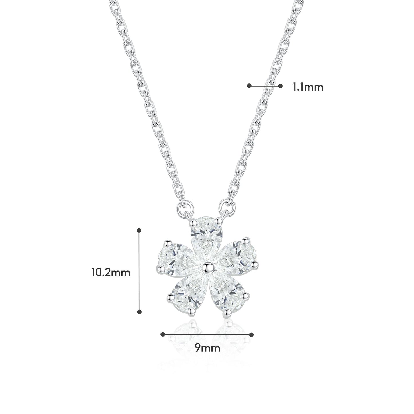 TAKA Jewellery Lab Grown Diamond Flower Necklace 10K Gold