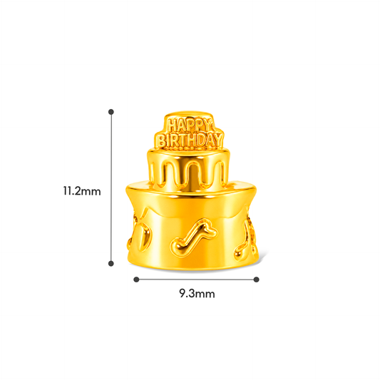 TAKA Jewellery Happy Birthday Celebration Cake 916 Gold Charm