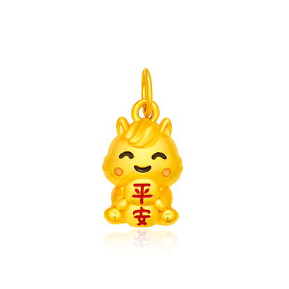 TAKA Jewellery Horse Ping An 999 Pure Gold Pendant