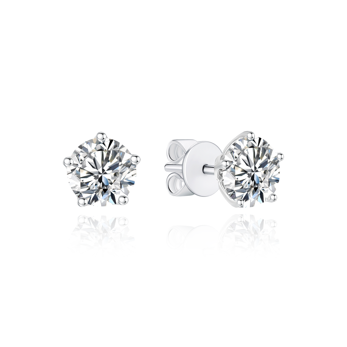 TAKA Jewellery Lab Grown Diamond Solitaire Diamond Earrings 10K Gold - 1.2CT TCW