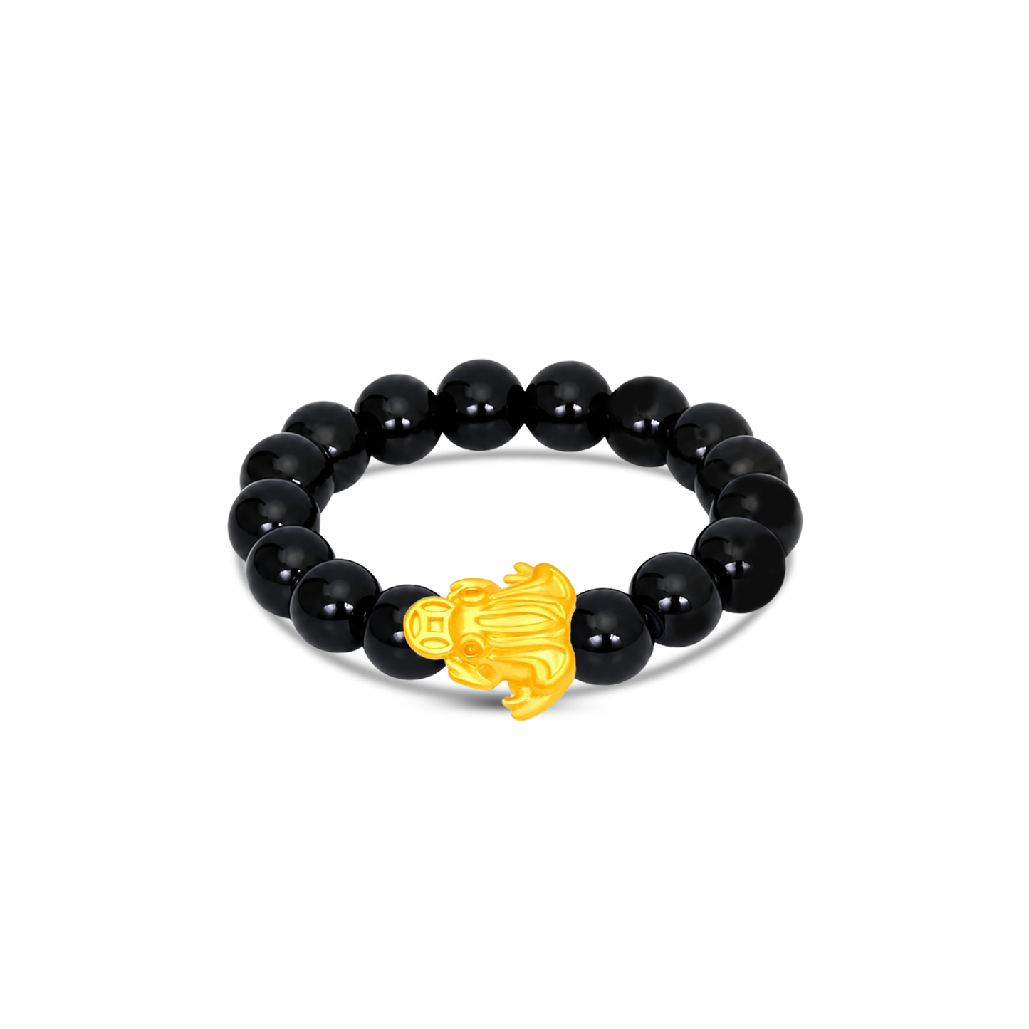 TAKA Jewellery 999 Pure Gold Toad Charm with Beads Rings / Bracelet