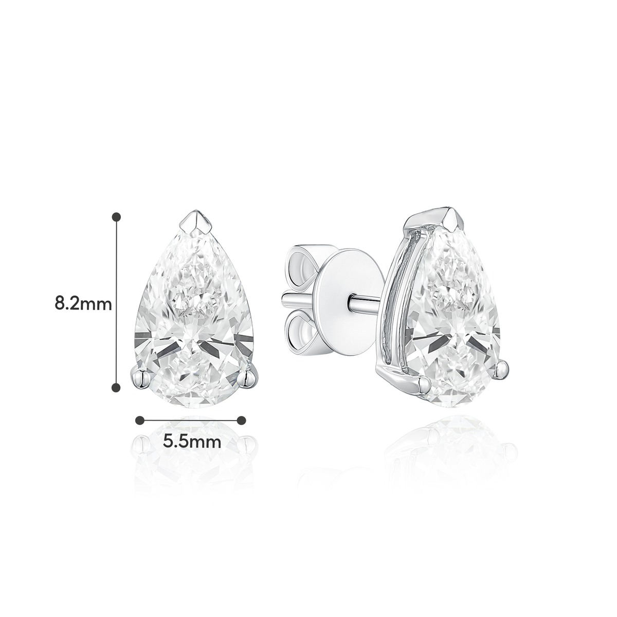 TAKA Jewellery Pear Shaped Lab Grown Diamond Earrings 10K Gold - 1.6CT TCW