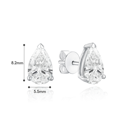 TAKA Jewellery Pear Shaped Lab Grown Diamond Earrings 10K Gold - 1.6CT TCW