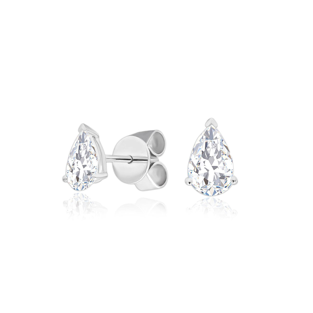 TAKA Jewellery Pear Shaped Lab Grown Diamond Earrings 10K Gold - 0.8CT TCW