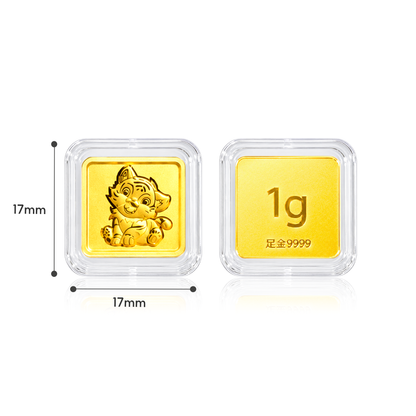 TAKA Jewellery 999 Pure Gold Chinese Zodiac Collection Display Pieces - Square