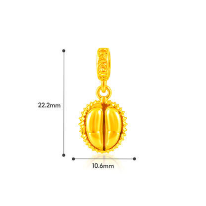 TAKA Jewellery 916 Gold Durian Pendant - Lightweight Hollow