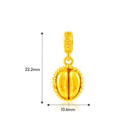 TAKA Jewellery 916 Gold Durian Pendant - Lightweight Hollow