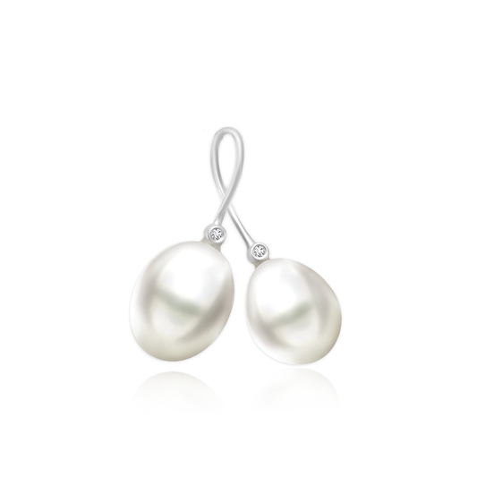 TAKA Jewellery Lustre Pearl Diamond Gold Pendant 9K