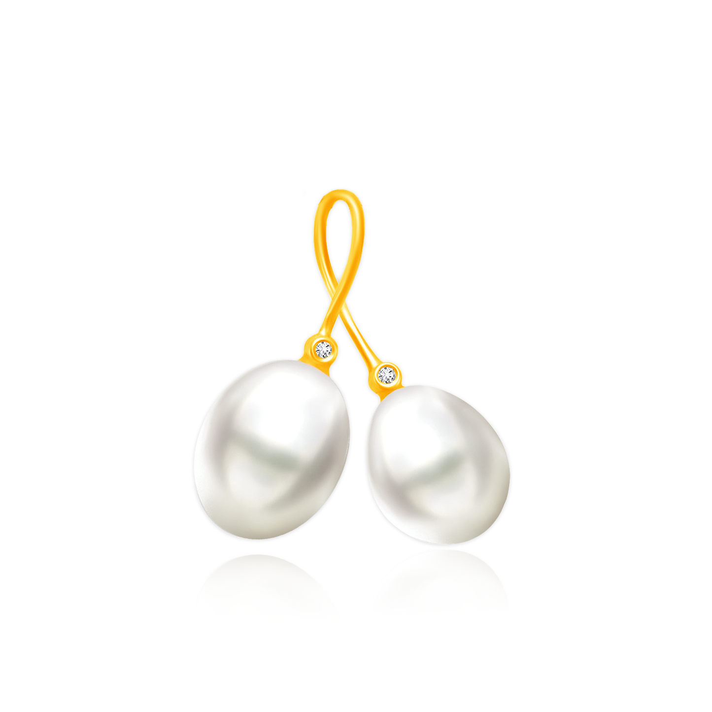 TAKA Jewellery Lustre Pearl Diamond Gold Pendant 9K