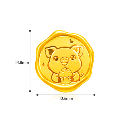 TAKA Jewellery 999 Pure Gold Chinese Zodiac Collection Display Pieces - Wax Seal Shape