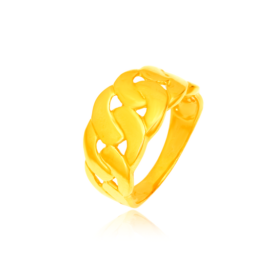 TAKA Jewellery 916 Gold Cuban Link Ring