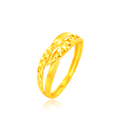 TAKA Jewellery Intertwined Glow 916 Gold Ring