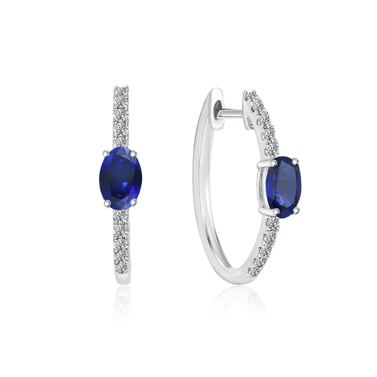 TAKA Jewellery Lab Grown Diamond Sapphire Earrings 10K Gold