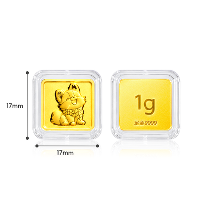 TAKA Jewellery 999 Pure Gold Chinese Zodiac Collection Display Pieces - Square