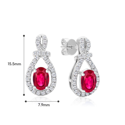 TAKA Jewellery Spectra Kyanite / Ruby Gemstone Diamond Earrings 9K Gold