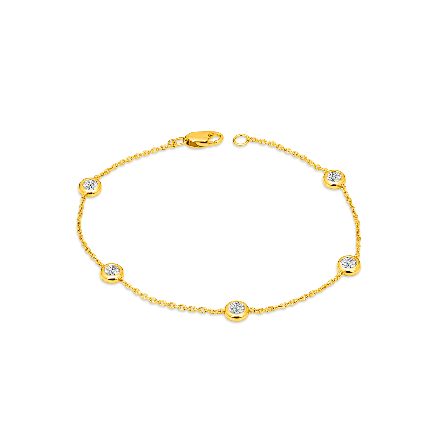 TDG 10K Gold Lab Grown Diamond Station Bracelet – 0.5TCW±