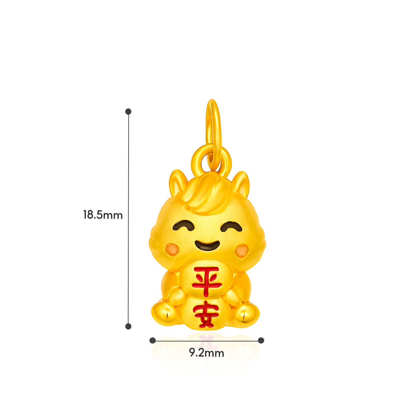 TAKA Jewellery Horse Ping An 999 Pure Gold Pendant