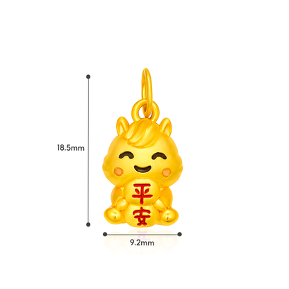 TAKA Jewellery Horse Ping An 999 Pure Gold Pendant