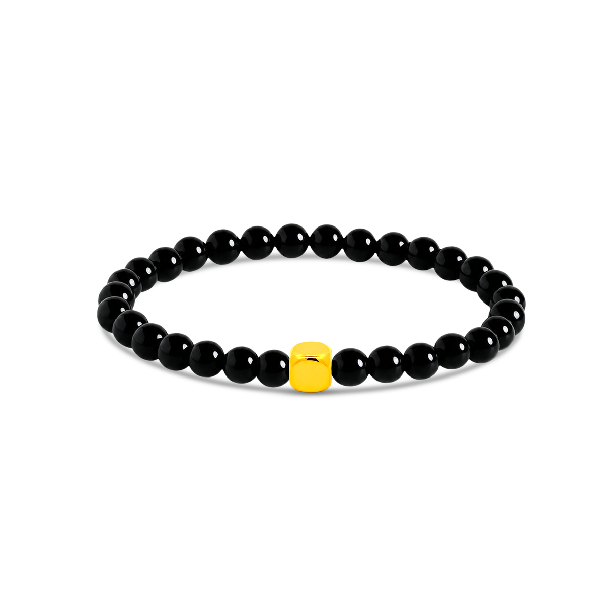 TAKA Jewellery 999 Pure Gold Dice Charm with Beads Bracelet
