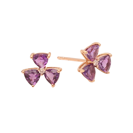TAKA Jewellery Spectra Amethyst Diamond Earrings 18K
