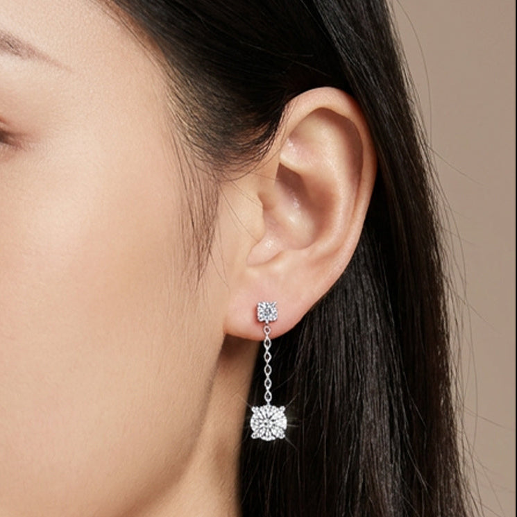 [PROMO] TAKA Jewellery 10K Gold Lab Grown Diamond Double Solitaire Drop Earrings