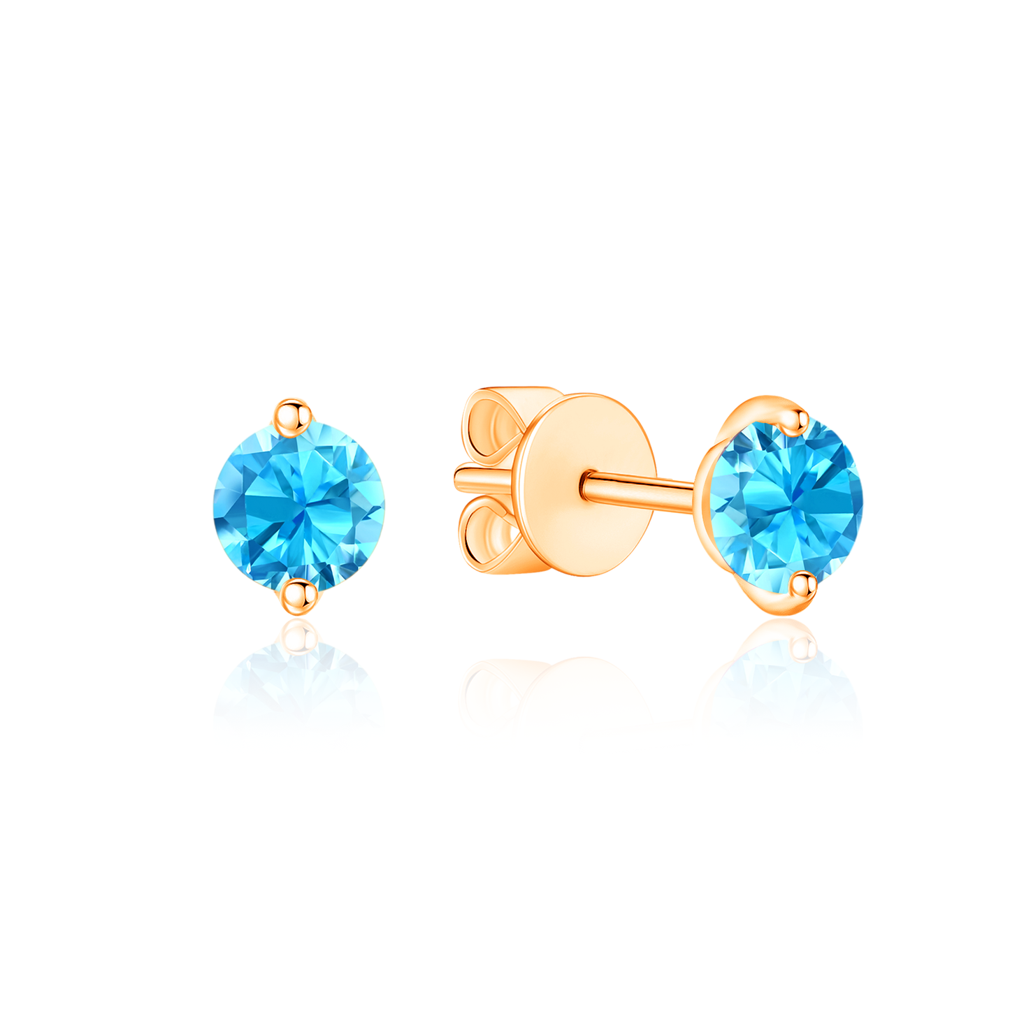 TAKA Jewellery Spectra Blue Topaz / Amethyst / Pink Topaz Earrings 9K Gold