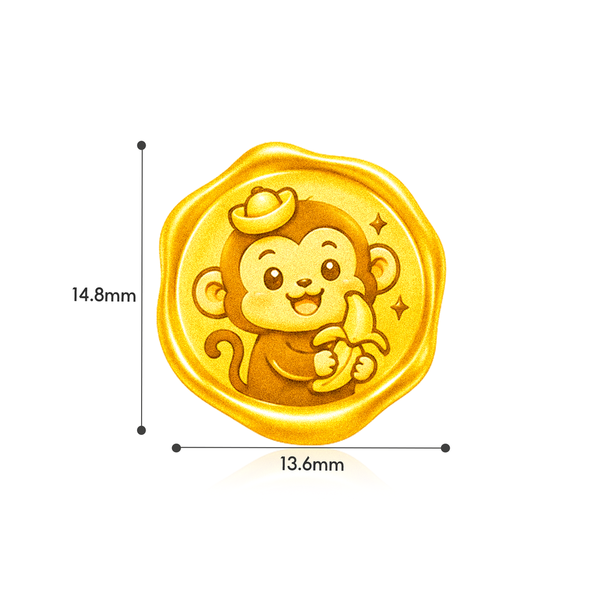 TAKA Jewellery 999 Pure Gold Chinese Zodiac Collection Display Pieces - Wax Seal Shape