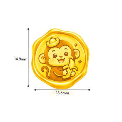 TAKA Jewellery 999 Pure Gold Chinese Zodiac Collection Display Pieces - Wax Seal Shape