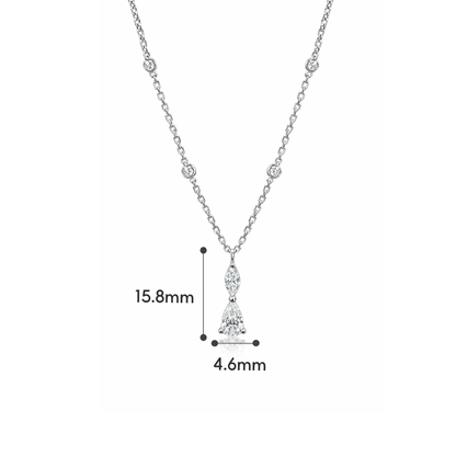 TAKA Jewellery Lab Grown Diamond Pear Shape Necklace 10K Gold