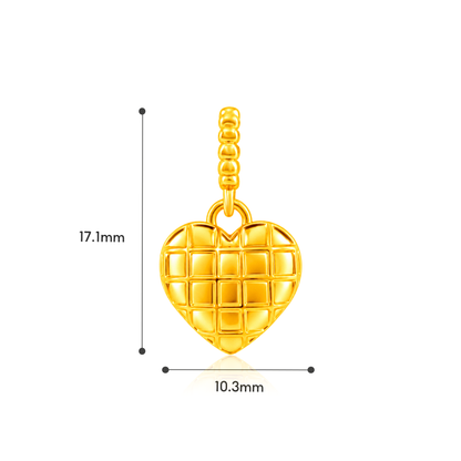 TAKA Jewellery 916 Gold Luxe Heart Pendant - Lightweight Hollow