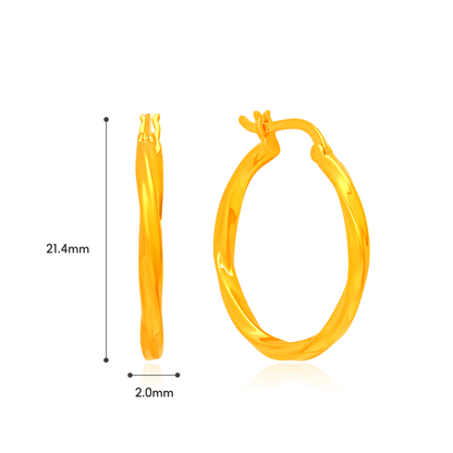 TAKA Jewellery Golden Swirl 916 Hoops Earrings