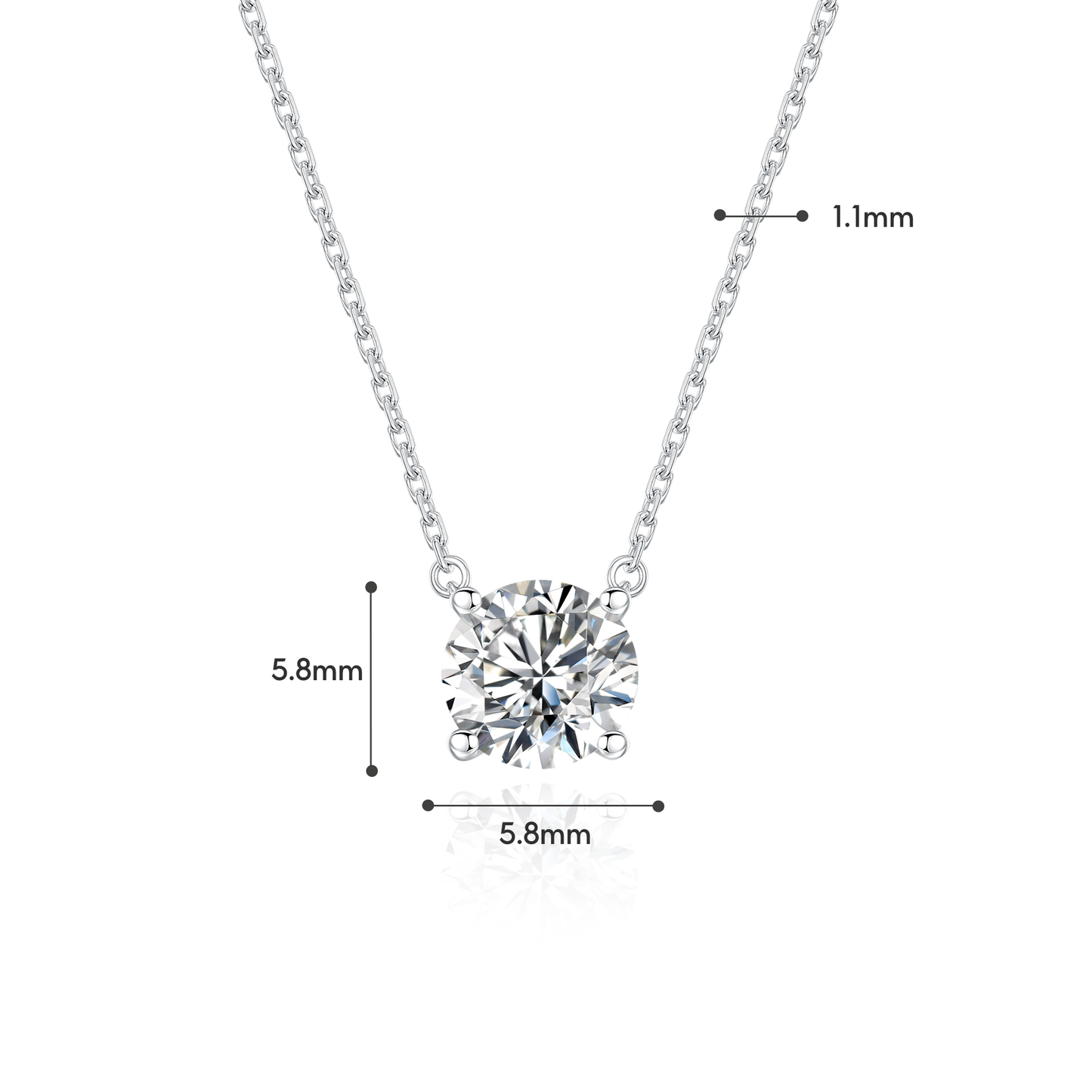 TAKA Jewellery Lab Grown Solitaire Diamond Necklace 10K Gold