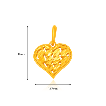 TAKA Jewellery 916 Gold Openwork Heart Pendant