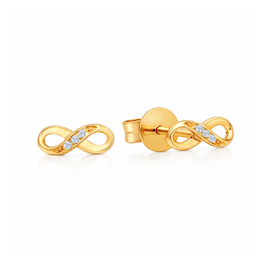 TAKA Jewellery Infinity Gold Diamond Earrings 9K