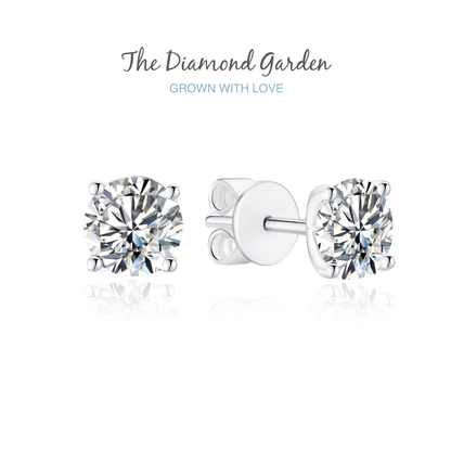 TDG 10K Gold Lab Grown Diamond 4 Prong Stud Earrings