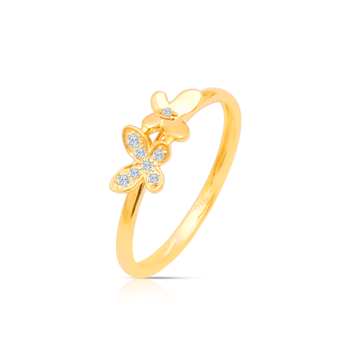 TAKA Jewellery Butterfly Diamond Ring 9K Gold