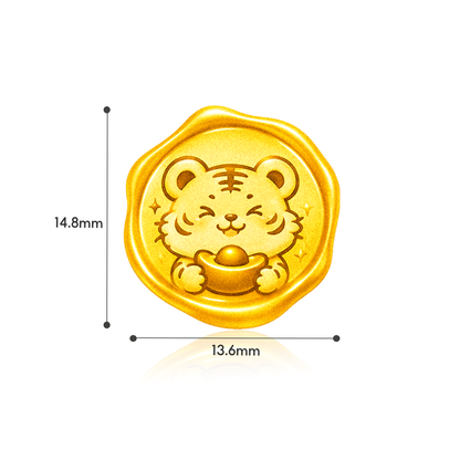 TAKA Jewellery 999 Pure Gold Chinese Zodiac Collection Display Pieces - Wax Seal Shape