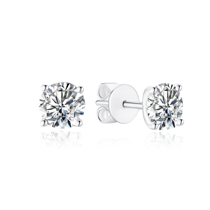 TAKA Jewellery Solitaire Lab Grown Diamond Earrings 10K Gold - 1.5ct TCW