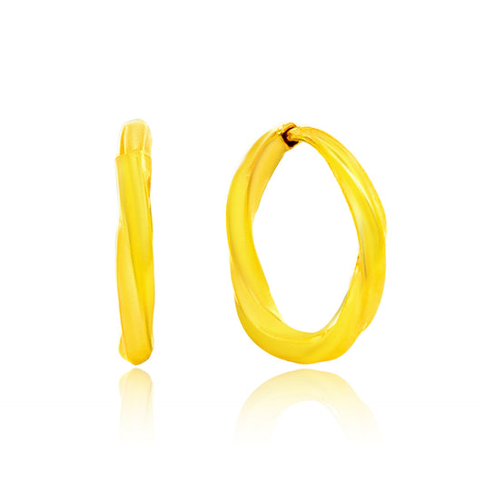 TAKA Jewellery 999 Pure Gold Hoop Earrings