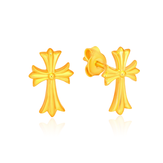 TAKA Jewellery 916 Gold Earrings Cross