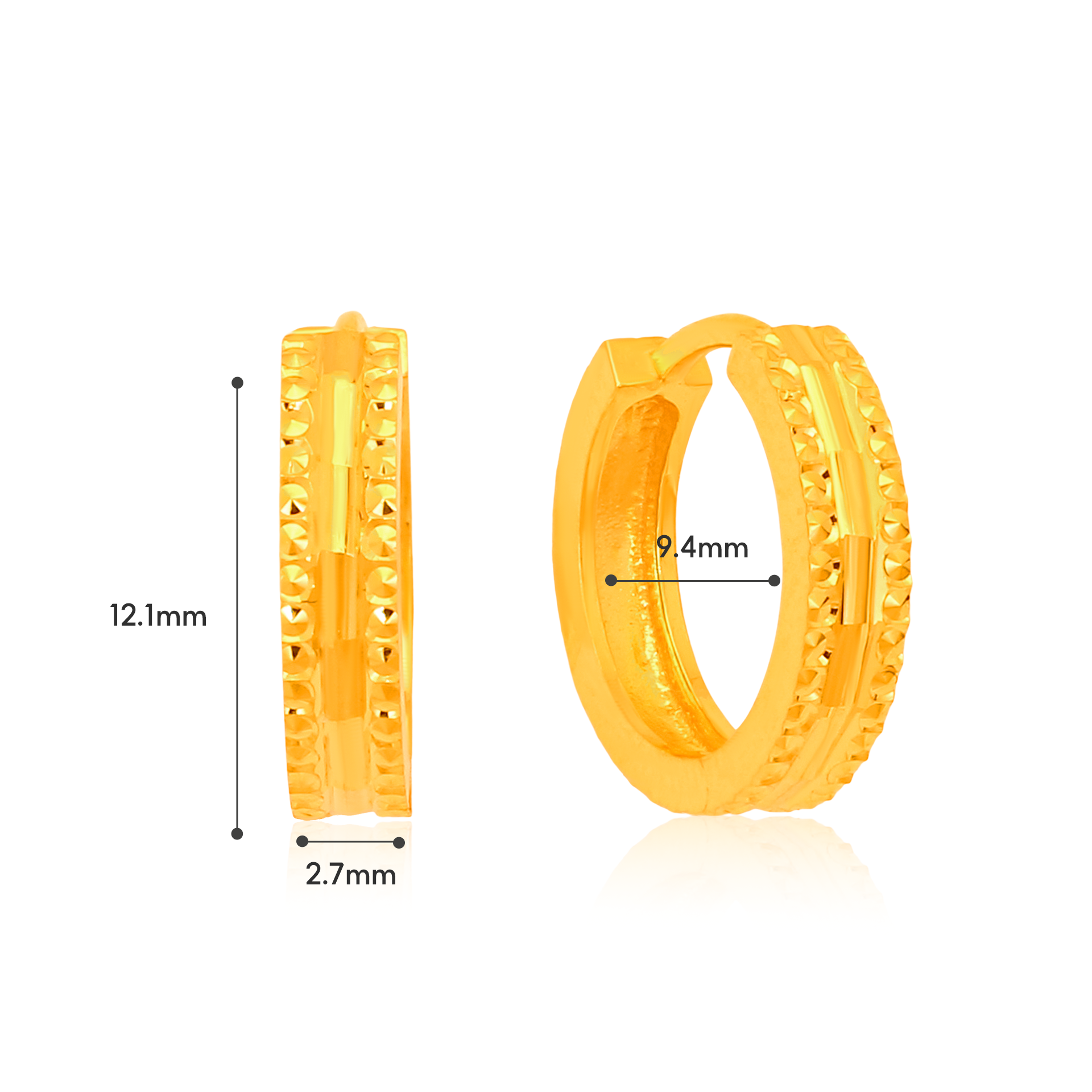 TAKA Jewellery 916 Gold Hoop Earrings TAKA Jewellery